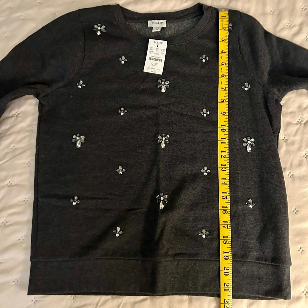 J.Crew Embellished Sweatshirt Size XS New With Tags! - Picture 4 of 10